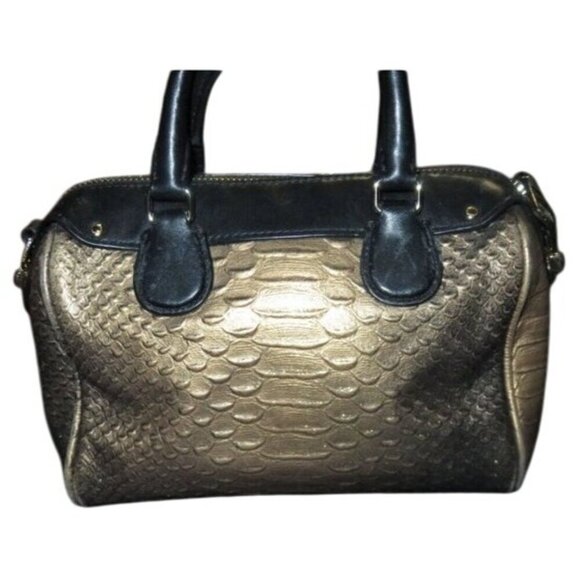 Coach 2015 Mini Rowan Baby Bennett Metallic Gold Python Leather Crossbody - Picture 2 of 12